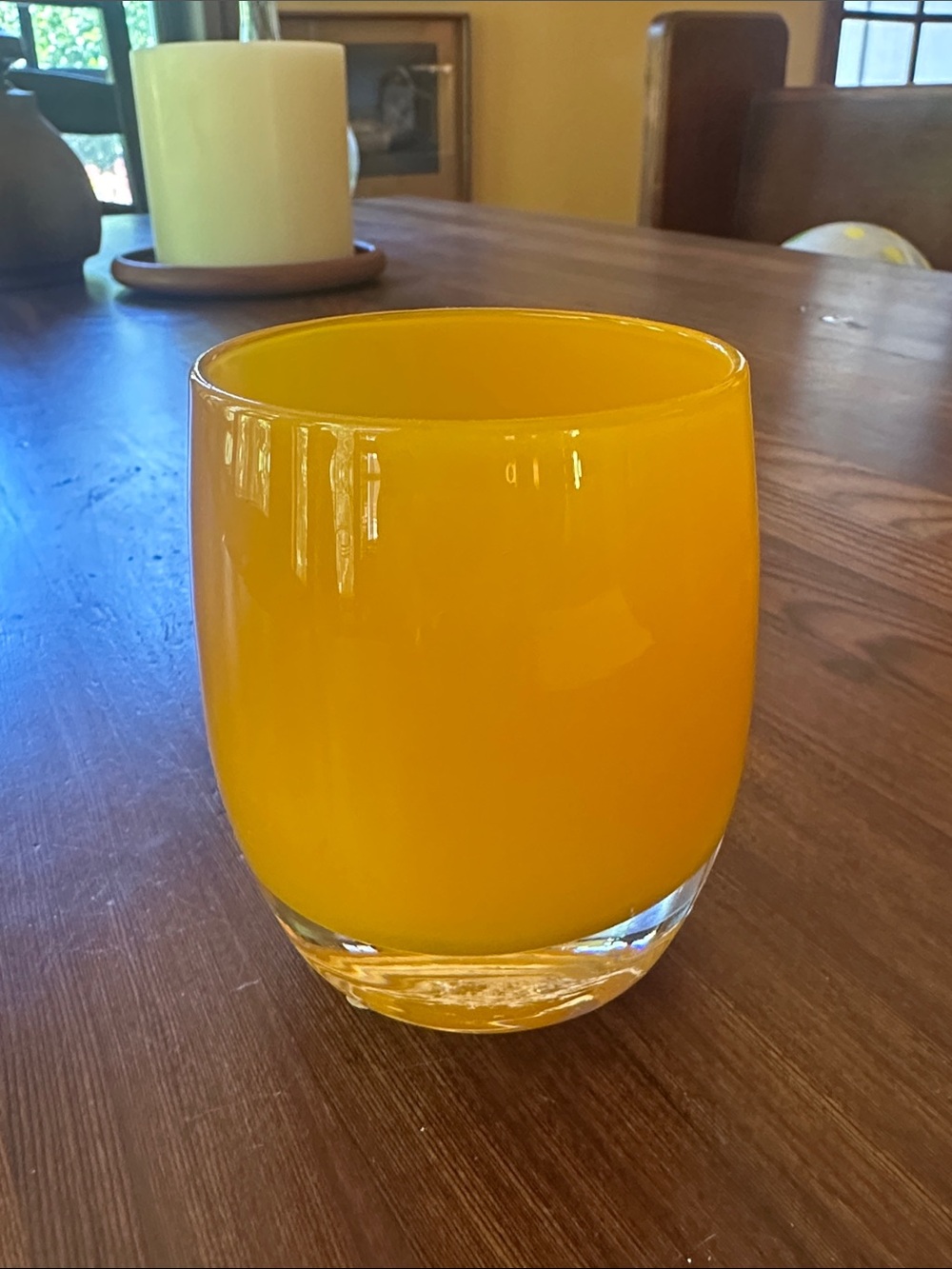 Glassybaby Pumpkin Bright Yellow Tumbler